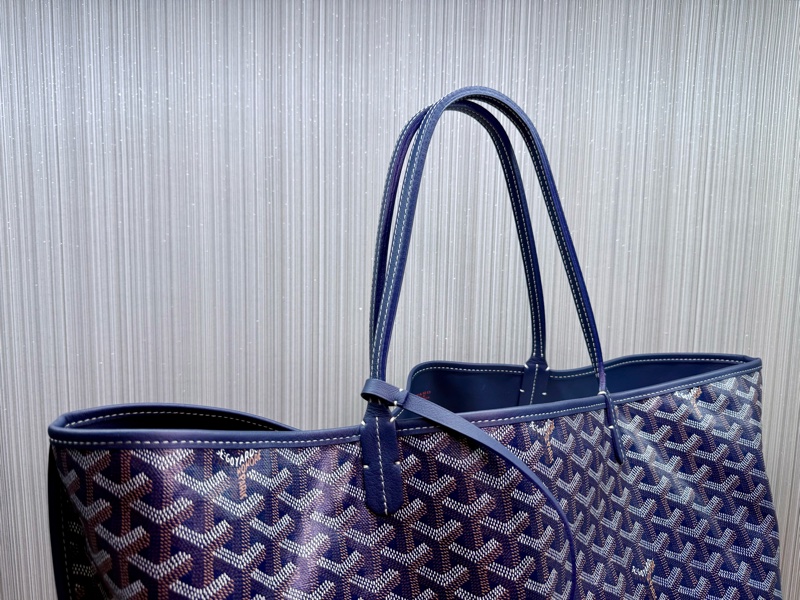 Goyard Anjou GM 戈雅深藍色雙面牛皮大款購物袋-6