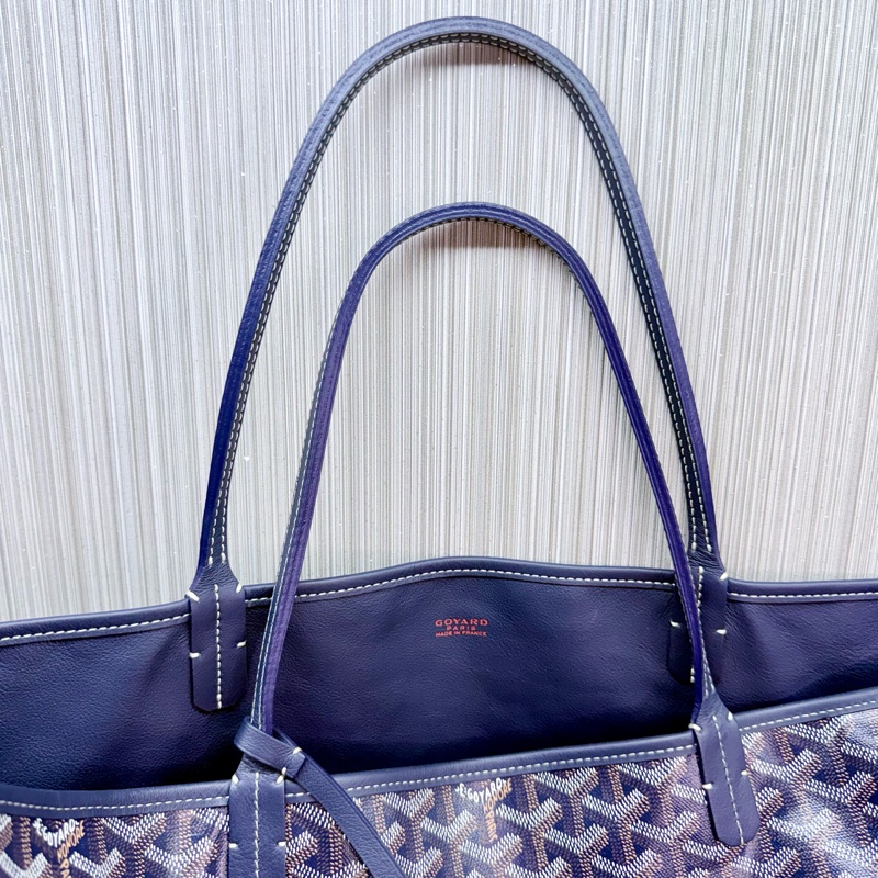 Goyard Anjou GM 戈雅深藍色雙面牛皮大款購物袋-11