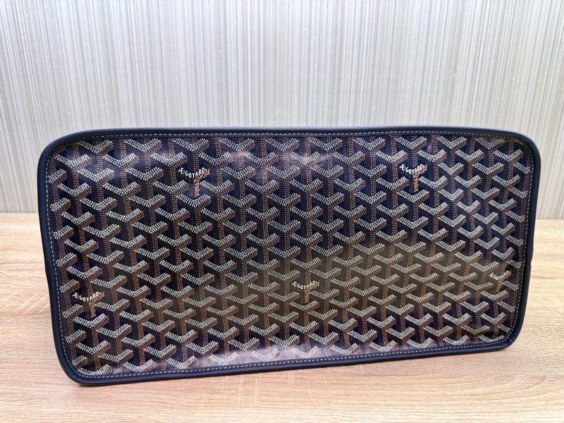Goyard Anjou GM 戈雅深藍色雙面牛皮大款購物袋-12