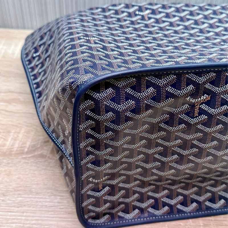 Goyard Anjou GM 戈雅深藍色雙面牛皮大款購物袋-13