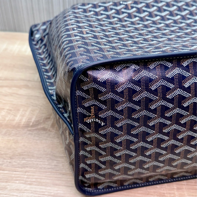 Goyard Anjou GM 戈雅深藍色雙面牛皮大款購物袋-15