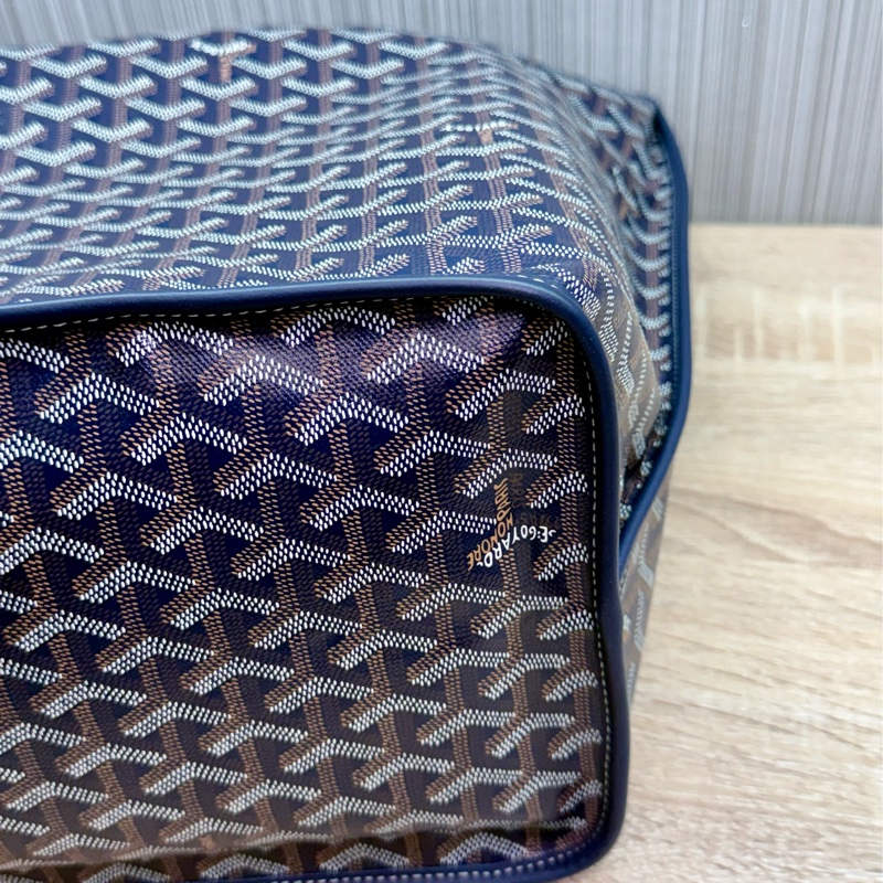 Goyard Anjou GM 戈雅深藍色雙面牛皮大款購物袋-16
