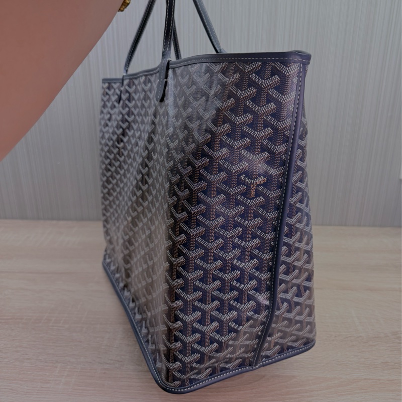 Goyard Anjou GM 戈雅深藍色雙面牛皮大款購物袋-17