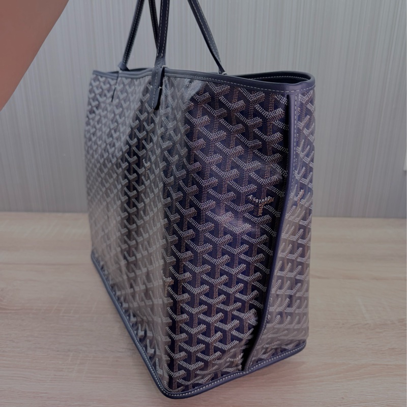 Goyard Anjou GM 戈雅深藍色雙面牛皮大款購物袋-18
