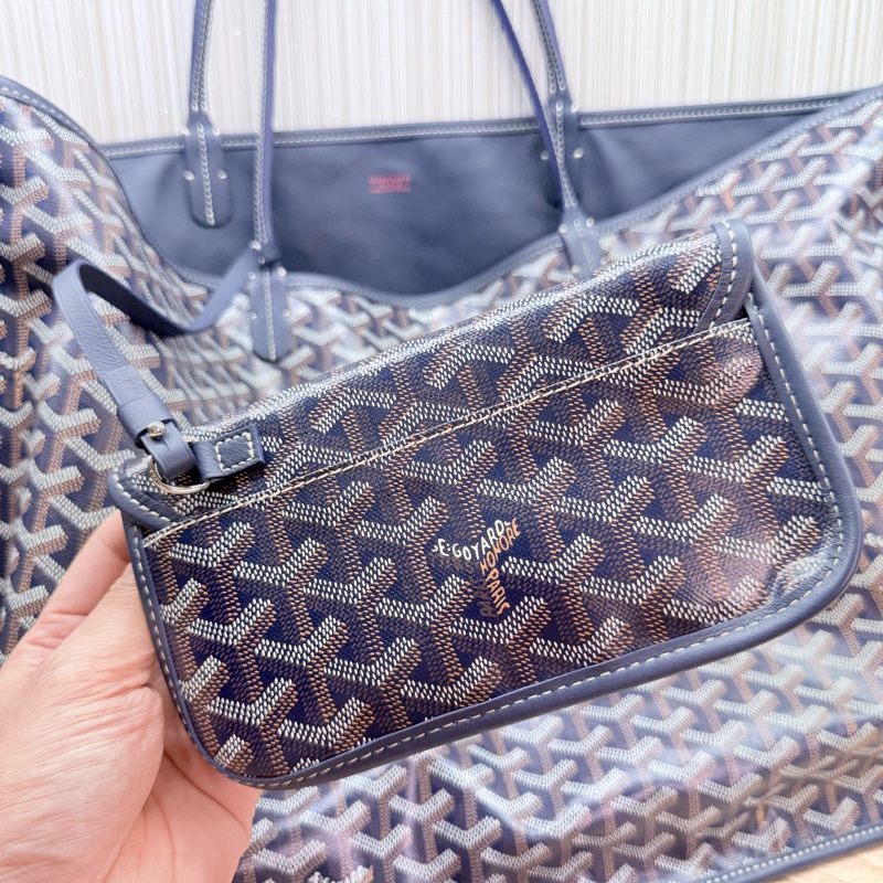 Goyard Anjou GM 戈雅深藍色雙面牛皮大款購物袋-29