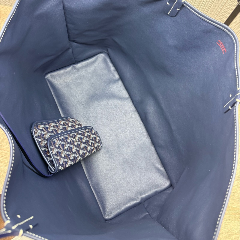 Goyard Anjou GM 戈雅深藍色雙面牛皮大款購物袋-32