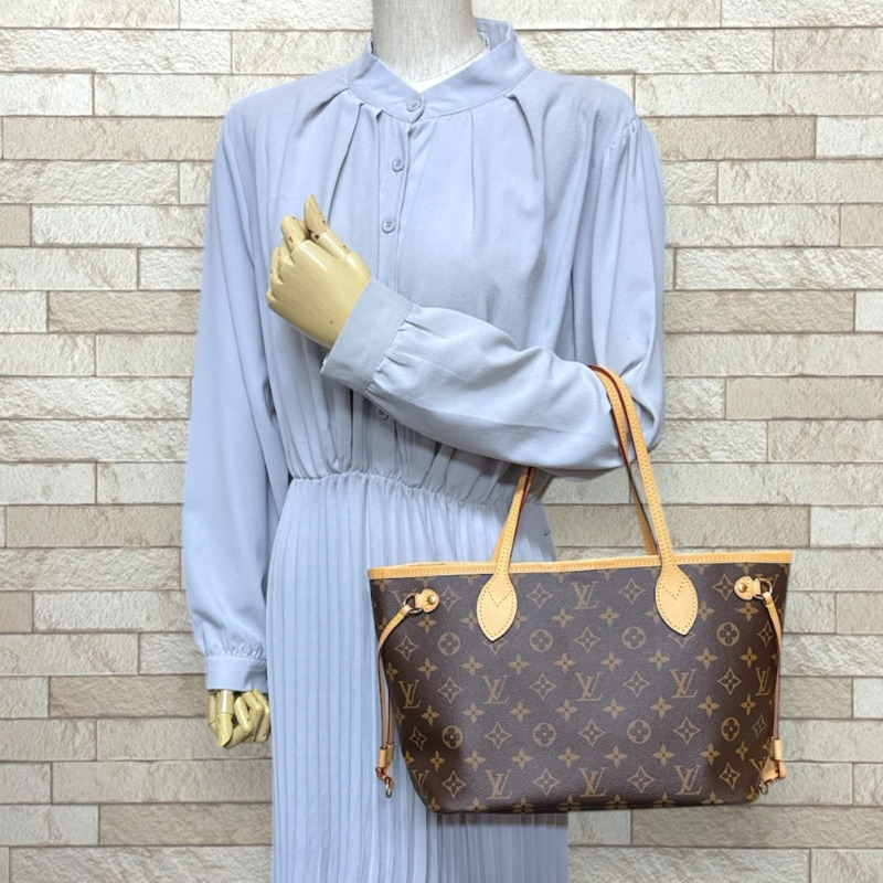 路易威登 Neverfull PM Monogram 帆布手提包，棕色 M41245，女士 LOUIS VUITTON-1
