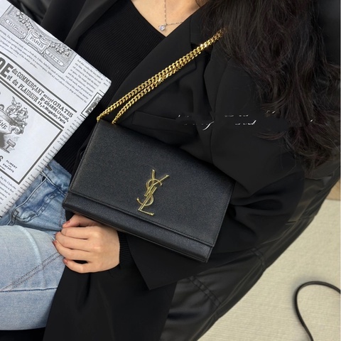 【98新 ✨ 全網最低價！】YSL/聖羅蘭 魚子醬皮 黑金經典款 手拿晚宴包