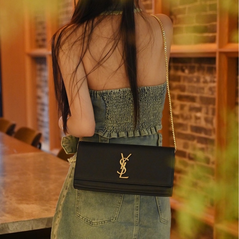 【98新 ✨ 全網最低價！】YSL/聖羅蘭 魚子醬皮 黑金經典款 手拿晚宴包-1