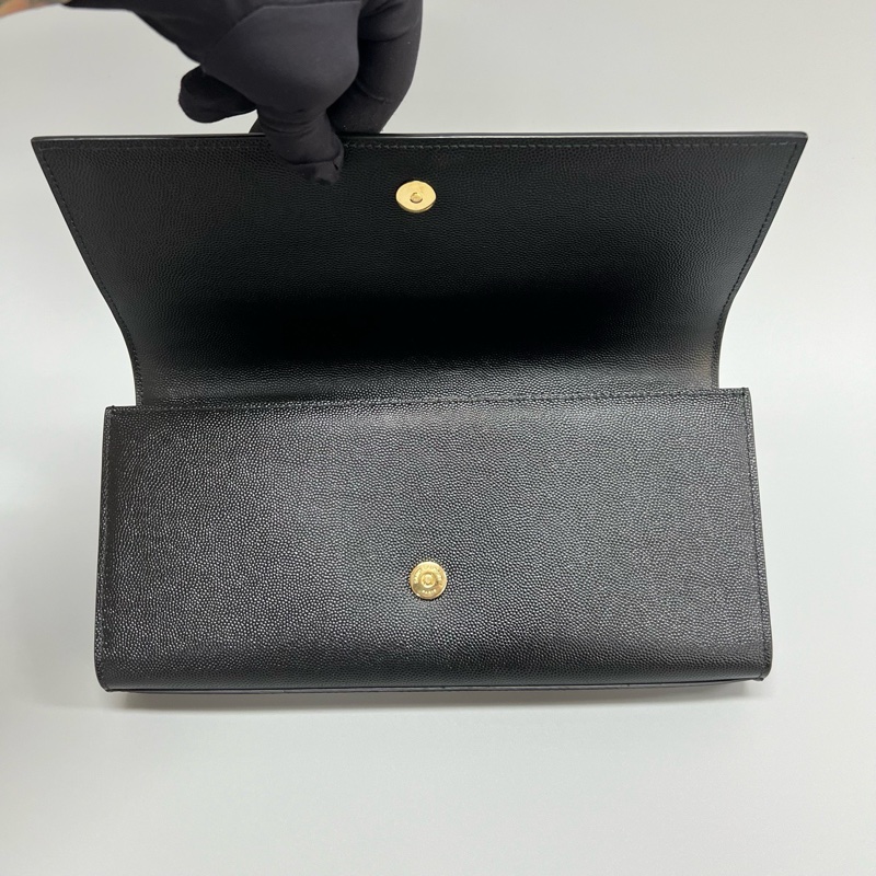 【98新 ✨ 全網最低價！】YSL/聖羅蘭 魚子醬皮 黑金經典款 手拿晚宴包-9