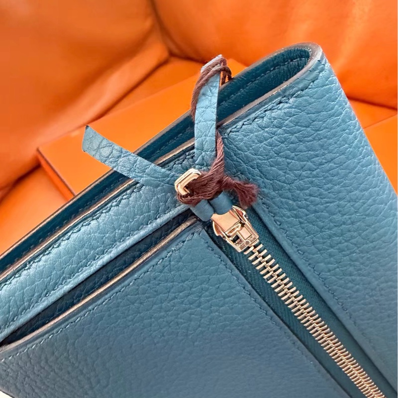 🌈Hermes🩵Dogon Wallet長銀包🩵藍色銀扣🌈全新閑置🌈原貼膜在🌟有盒🌟dogonwallet🌟dogon🌟長銀包🌟愛馬-4