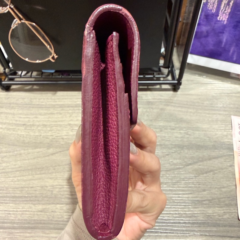 Lv 全牛皮壓紋二合一長夾-7