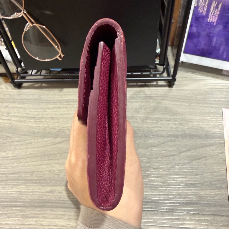 Lv 全牛皮壓紋二合一長夾-16