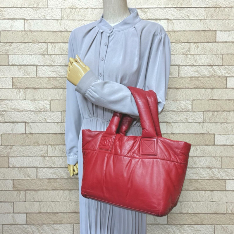 香奈兒雙面小號手提包，Coco Cocoon 皮革 A47108 紅色，女士 CHANEL-1