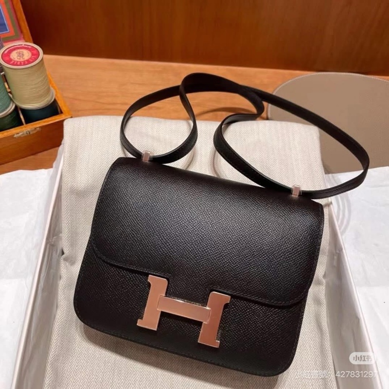 Hermes Constance 19 Epson皮 黑/玫瑰金K 🌙-0