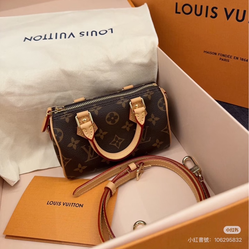 全配2023晶片新款❤️ lv #speedy #nano #老花 #枕頭包-1