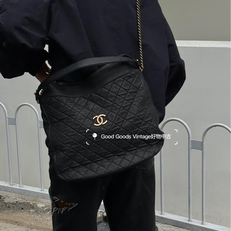 99新兩用💕 香奈兒 #2way 黑金 #荔枝皮 #hobo #托特包-3