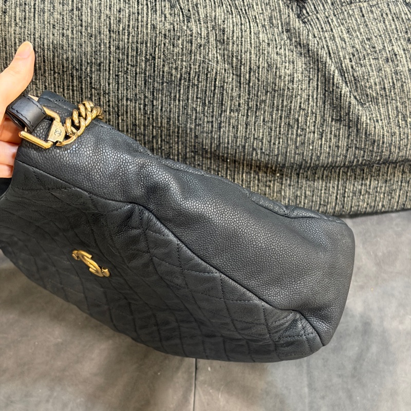 99新兩用💕 香奈兒 #2way 黑金 #荔枝皮 #hobo #托特包-9