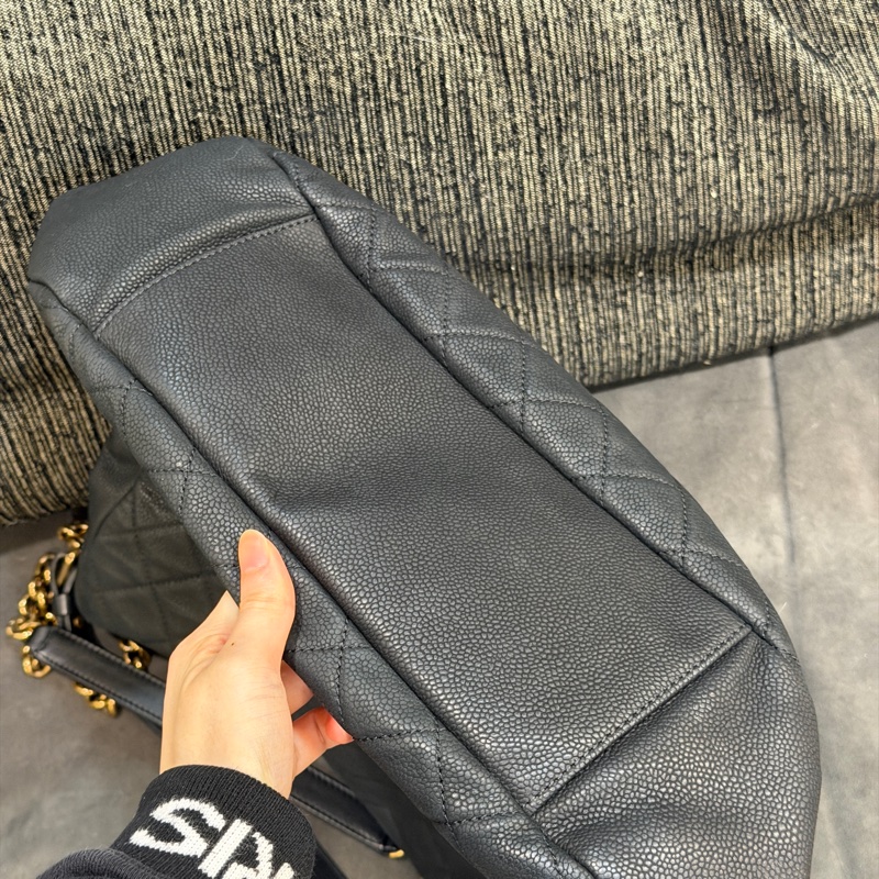 99新兩用💕 香奈兒 #2way 黑金 #荔枝皮 #hobo #托特包-10