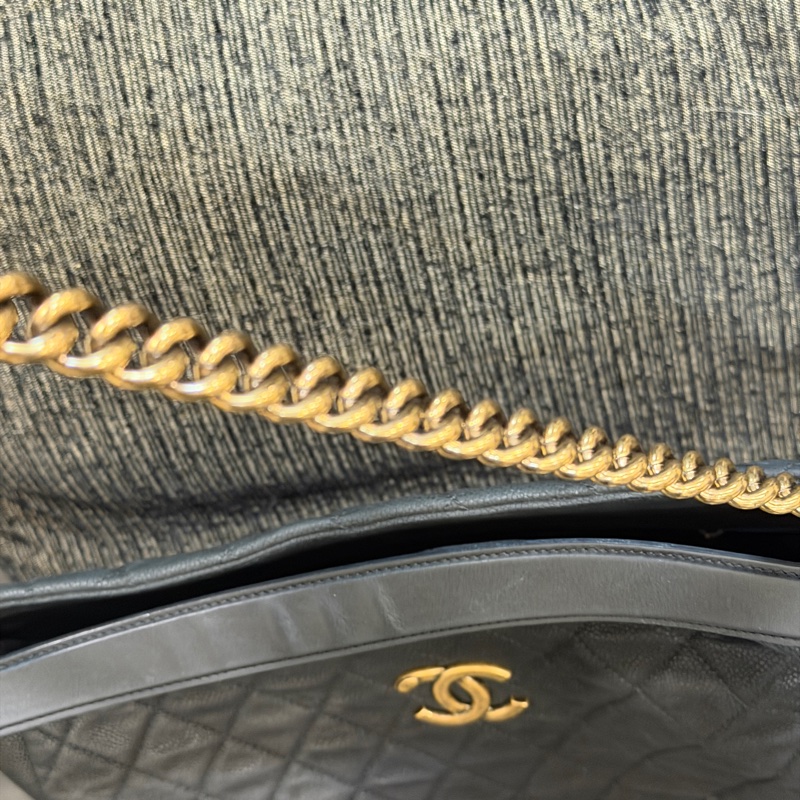 99新兩用💕 香奈兒 #2way 黑金 #荔枝皮 #hobo #托特包-14