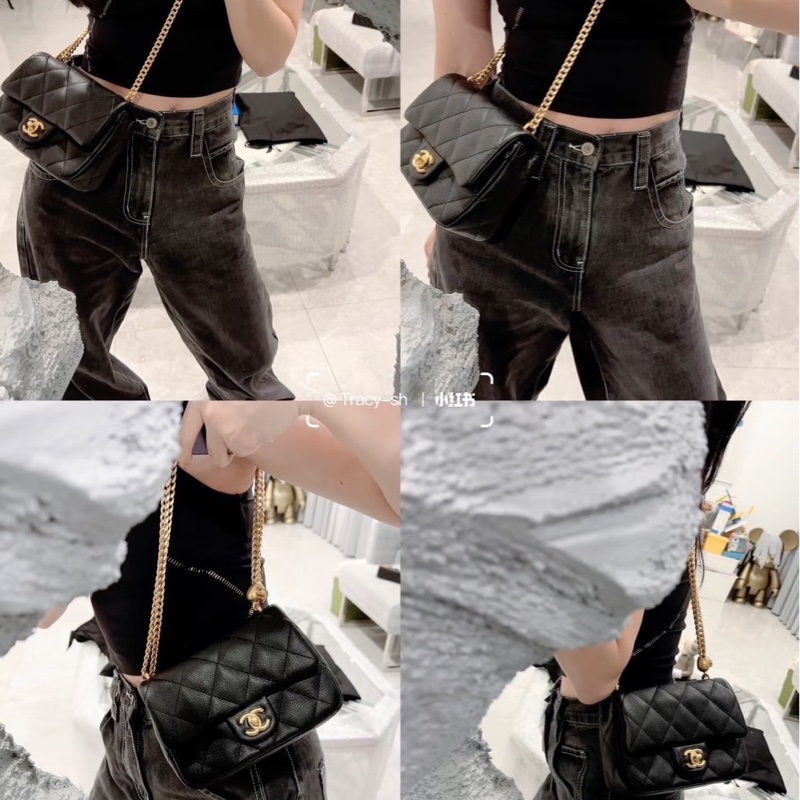 JK國際二手精品✨ Chanel 愛心調節釦荔枝皮20cm 芯片款-1