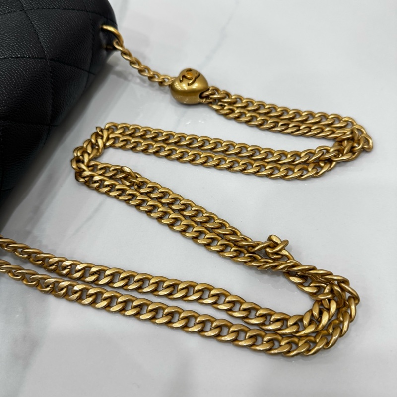 JK國際二手精品✨ Chanel 愛心調節釦荔枝皮20cm 芯片款-16