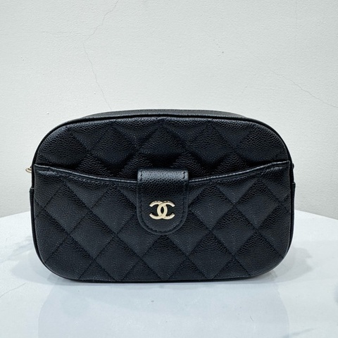 JK國際二手精品✨ Chanel 荔枝牛皮相機包 芯片款