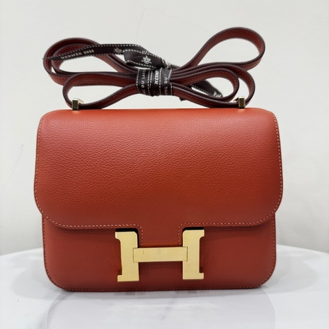 JK國際二手精品✨Hermes康康mini  J9/內裏蜜桃粉