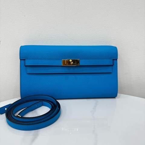 JK國際二手精品✨ Hermes Kelly to go 藍色金扣