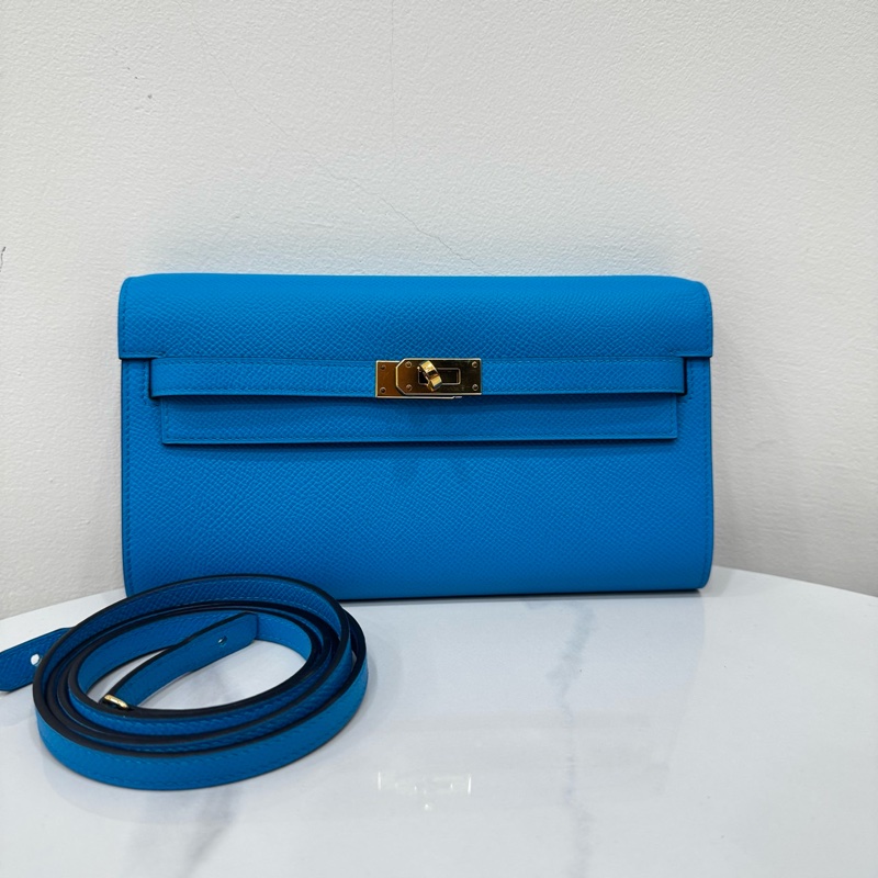 JK國際二手精品✨ Hermes Kelly to go 藍色金扣-0