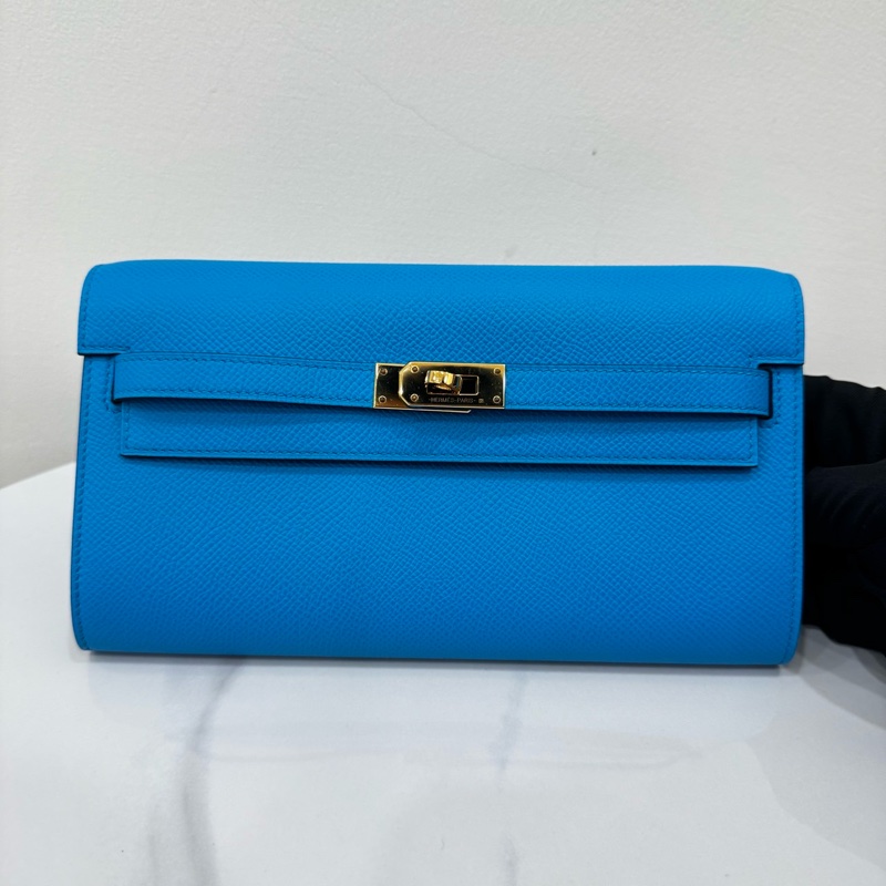 JK國際二手精品✨ Hermes Kelly to go 藍色金扣-2