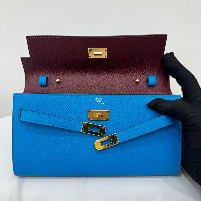 JK國際二手精品✨ Hermes Kelly to go 藍色金扣-8
