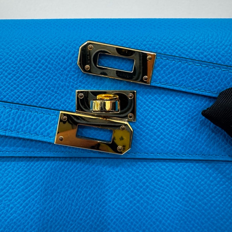 JK國際二手精品✨ Hermes Kelly to go 藍色金扣-12