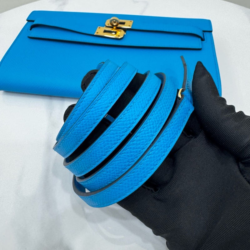 JK國際二手精品✨ Hermes Kelly to go 藍色金扣-13