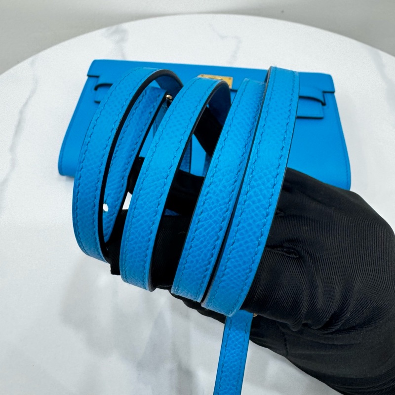 JK國際二手精品✨ Hermes Kelly to go 藍色金扣-14