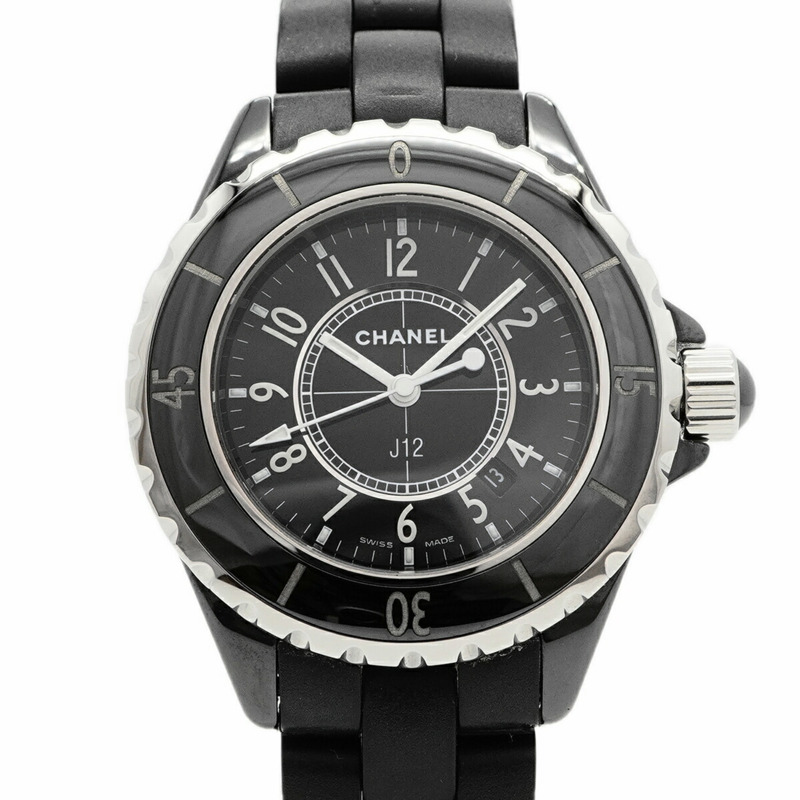 香奈兒 J12 H0681 黑色錶盤小姐腕錶-0