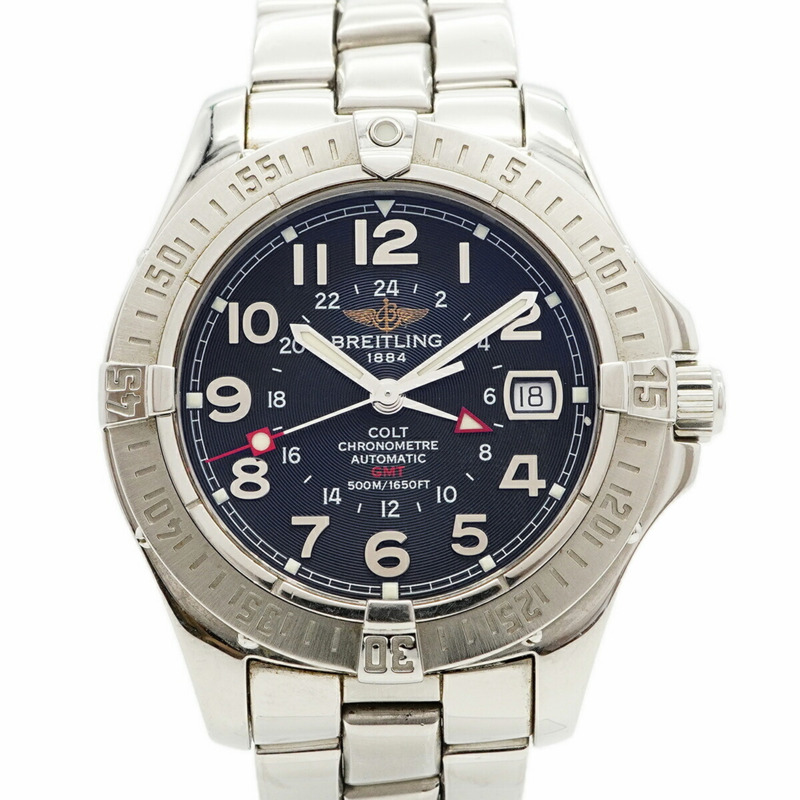 百年靈 Colt GMT A32350 黑色錶盤男士腕錶-0