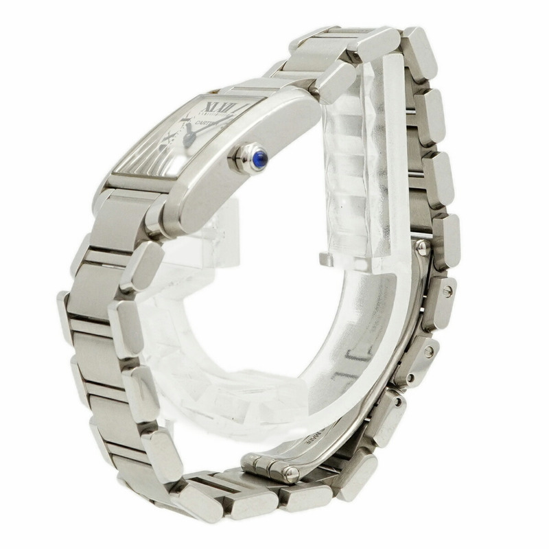 卡地亞 Tank Française SM W51008Q3 象牙色錶盤女士腕錶-1