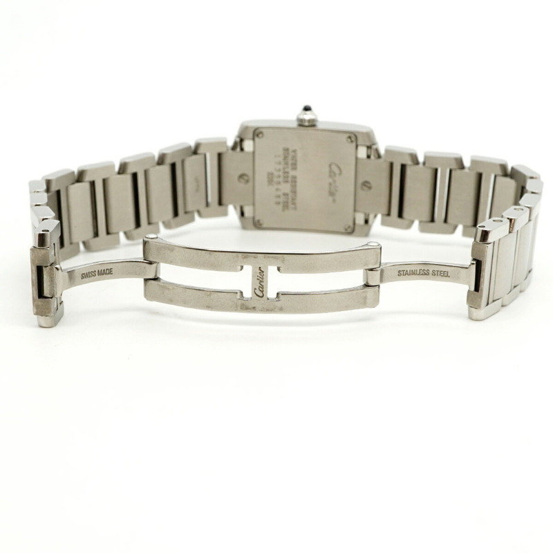 卡地亞 Tank Française SM W51008Q3 象牙色錶盤女士腕錶-3