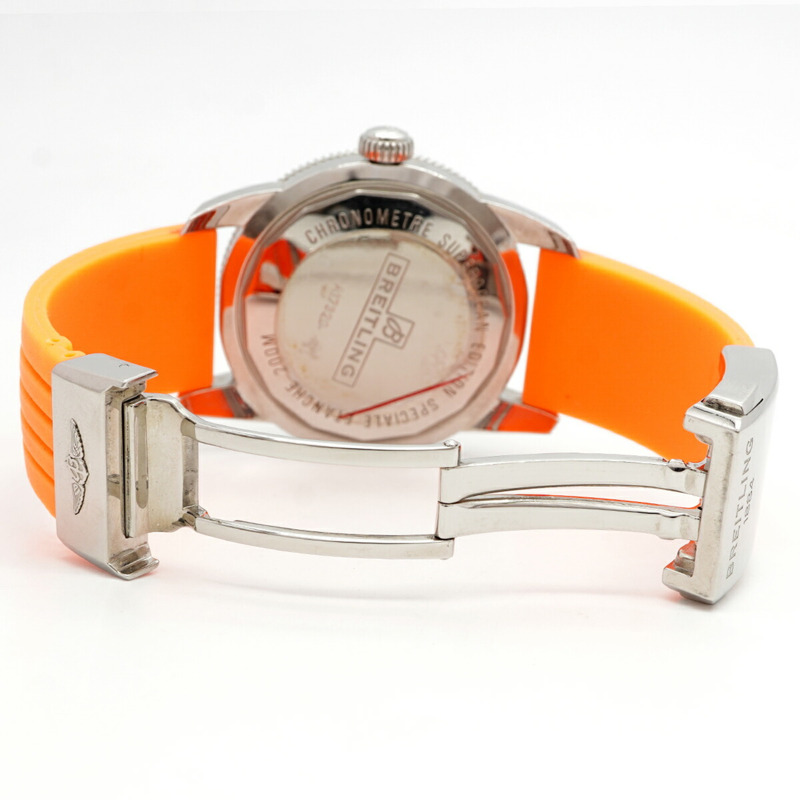百年靈超級海洋 A17320 橘色錶盤男士手錶-3