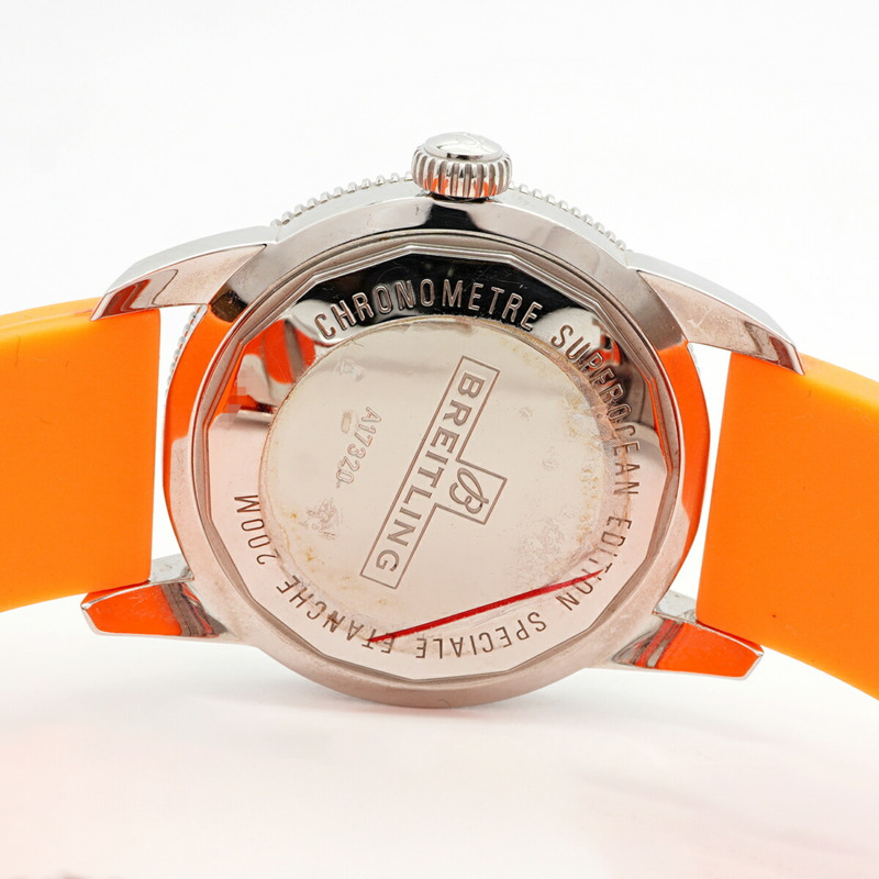 百年靈超級海洋 A17320 橘色錶盤男士手錶-4