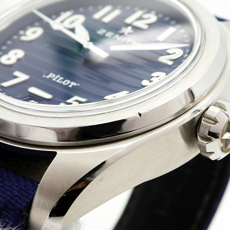 真力時飛行員系列 03.4000.3620 藍色錶盤男士腕錶-5