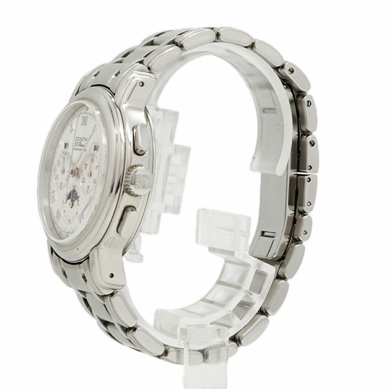 真力時 Chronomaster 三曆月相腕錶 02.0240.410 銀色錶盤男士腕錶-1