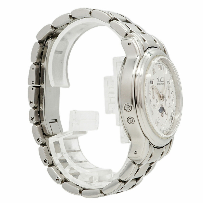 真力時 Chronomaster 三曆月相腕錶 02.0240.410 銀色錶盤男士腕錶-2