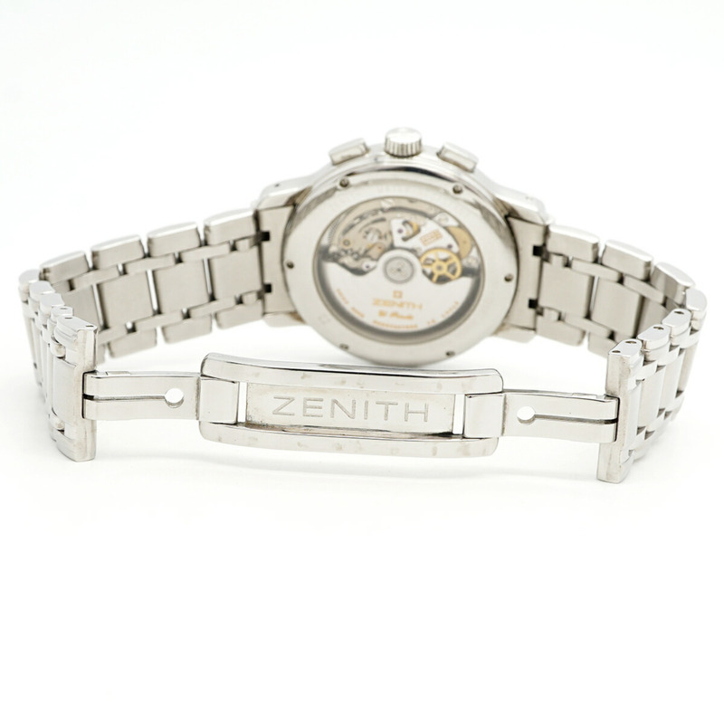 真力時 Chronomaster 三曆月相腕錶 02.0240.410 銀色錶盤男士腕錶-3