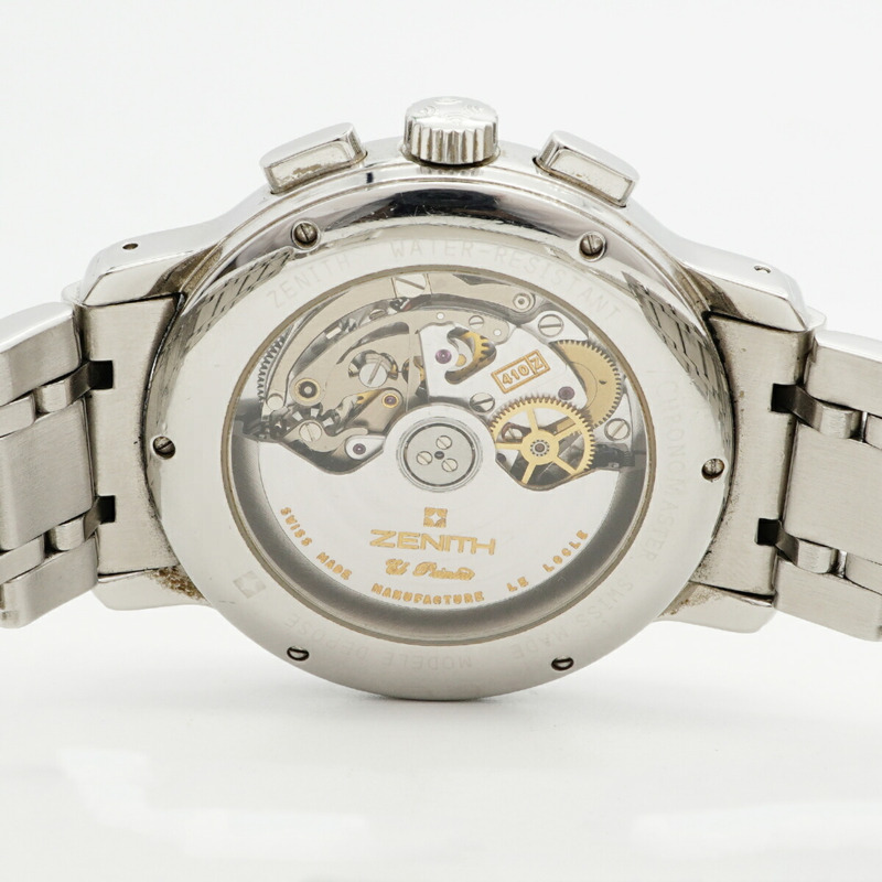 真力時 Chronomaster 三曆月相腕錶 02.0240.410 銀色錶盤男士腕錶-4