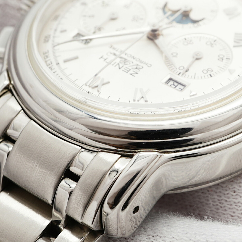 真力時 Chronomaster 三曆月相腕錶 02.0240.410 銀色錶盤男士腕錶-6