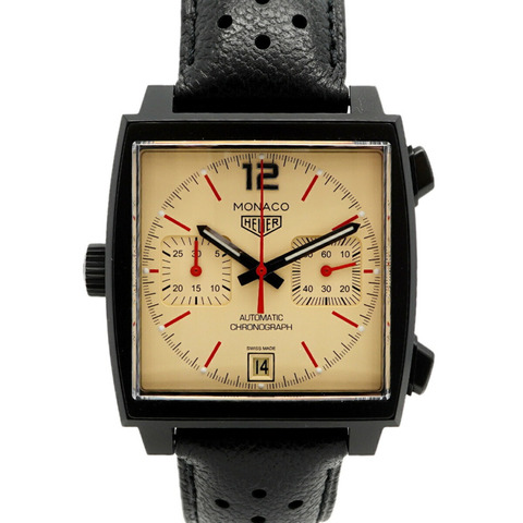 TAG Heuer 豪雅摩納哥 CAW211U 象牙色錶盤男士腕錶