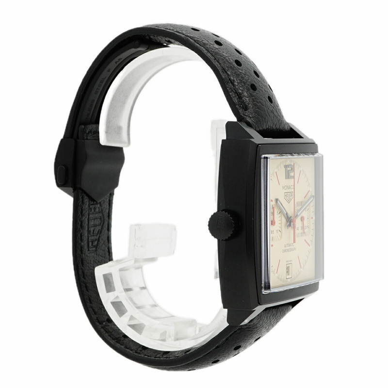TAG Heuer 豪雅摩納哥 CAW211U 象牙色錶盤男士腕錶-2