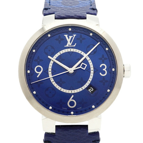 路易威登 Tambour Monogram QA150Z 藍色錶盤男士腕錶